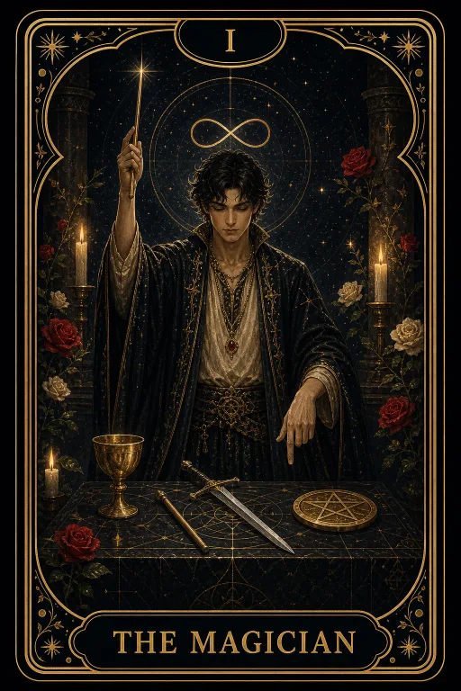 The Magician tarot card illustration