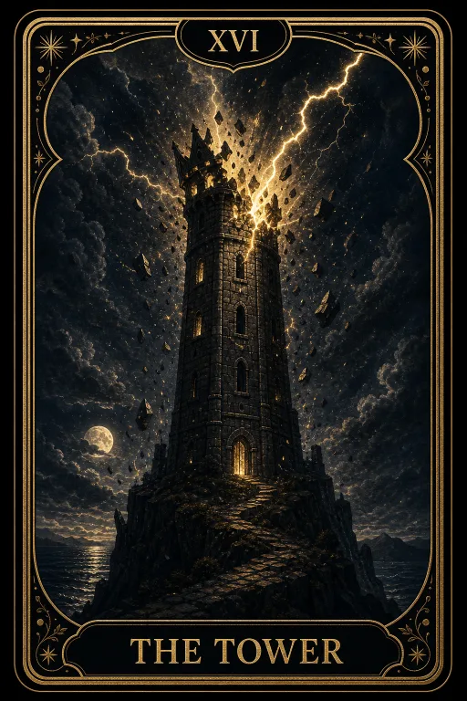 The Tower tarot card illustration